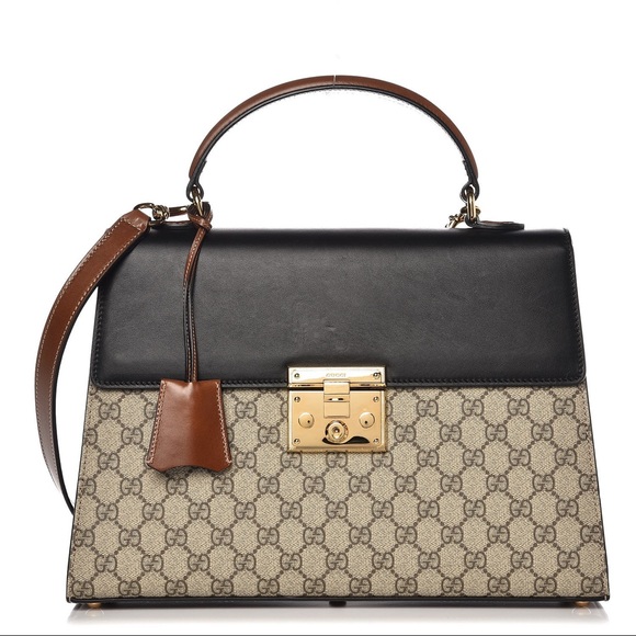 GG Supreme Monogram Medium Padlock Top Handle Bag - Picture 1 of 12